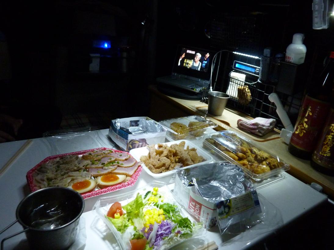 車中泊の夕食
