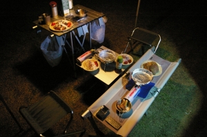 千本高原キャンプ場での夕食