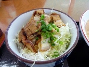 久地パーキングエリアのミニチャーシュー丼_20130525