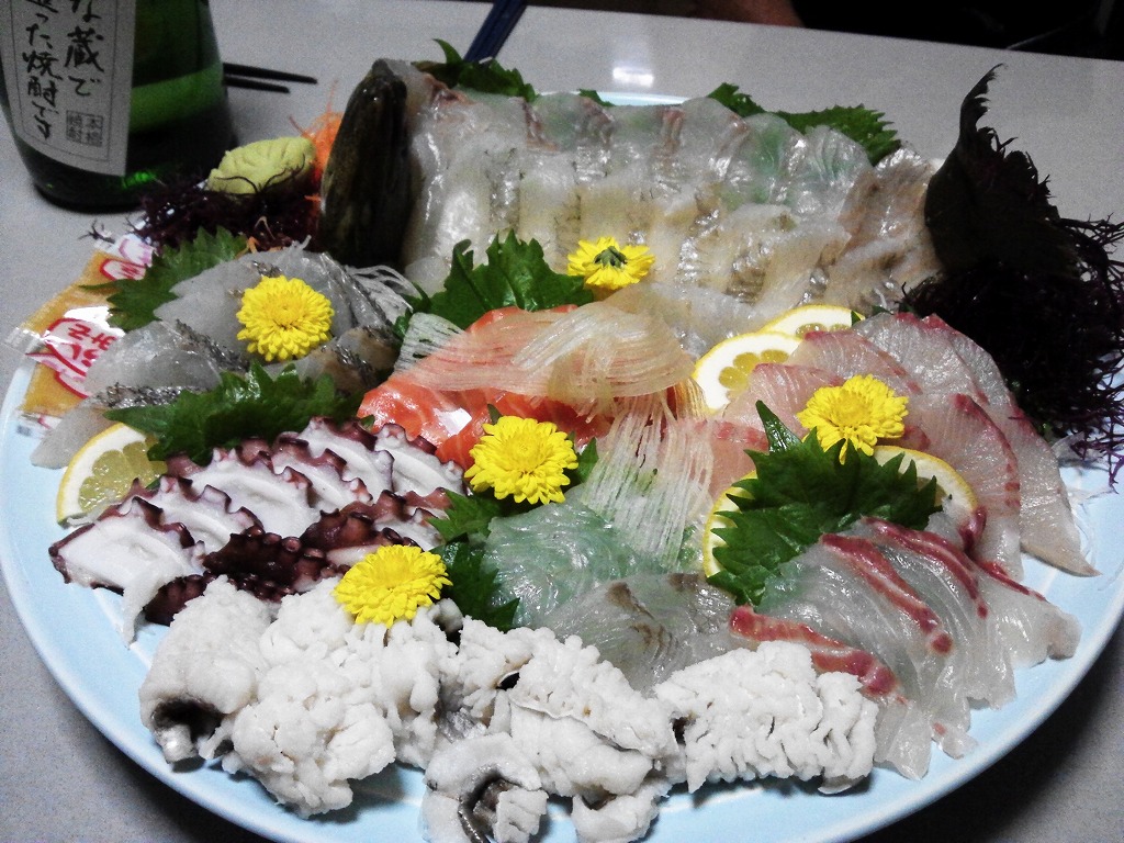 お盆に帰省した時の刺盛り_20130814