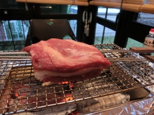 炭火でブロックを焼く_20150815