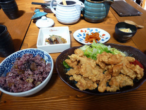 豆腐料理「花ゆば」の鳥天セット